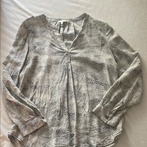 Joie Black and White Silk Blouse